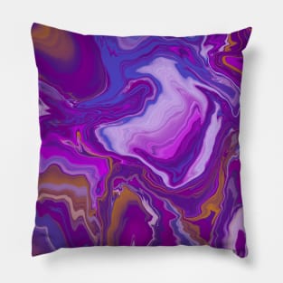 Purple Blue Pink Digital Pour Paint Pillow