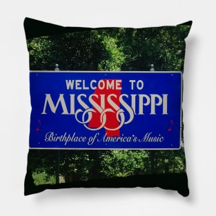 Picture of a Mississippi sign photography Welcome to MS Pillow