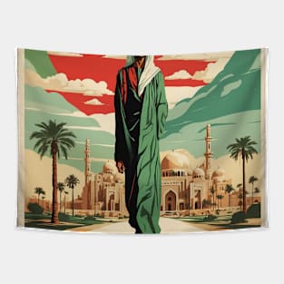Al Ain United Arab Emirates Vintage Travel Tourism Tapestry