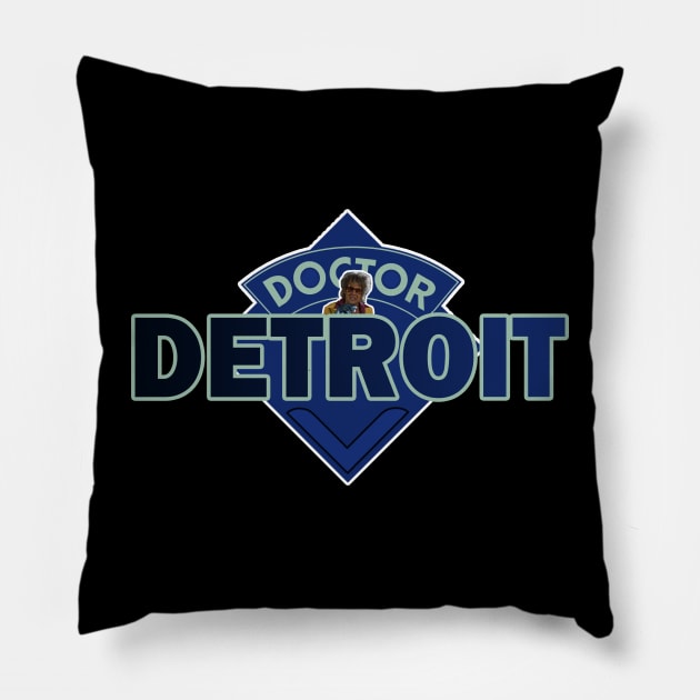 Doctor Detroit - Doctor Who Style Logo Pillow by RetroZest