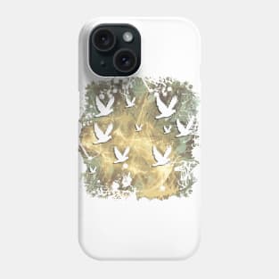 Birds on beige messy kaleidoscope Phone Case