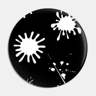 Splash color white on black Pin