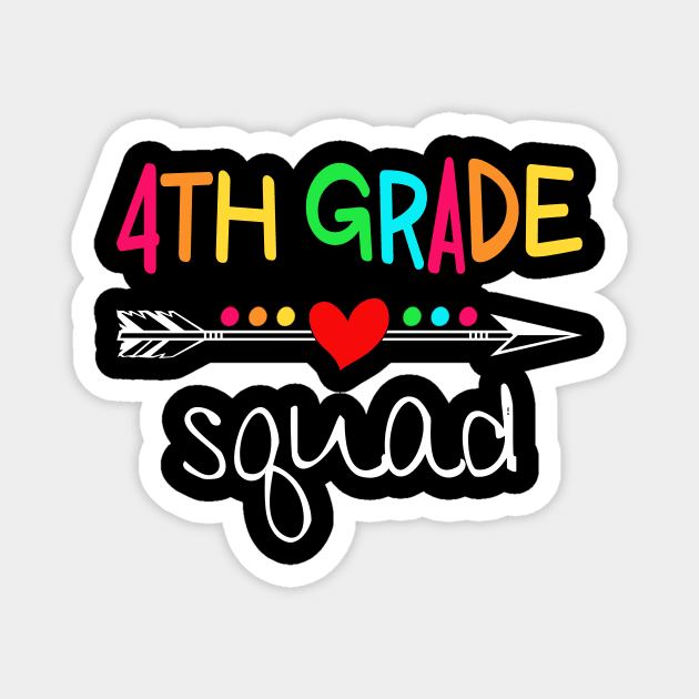 4th Grade Squad Fourth Teacher Student Team Back To School Shirt Magnet by Alana Clothing