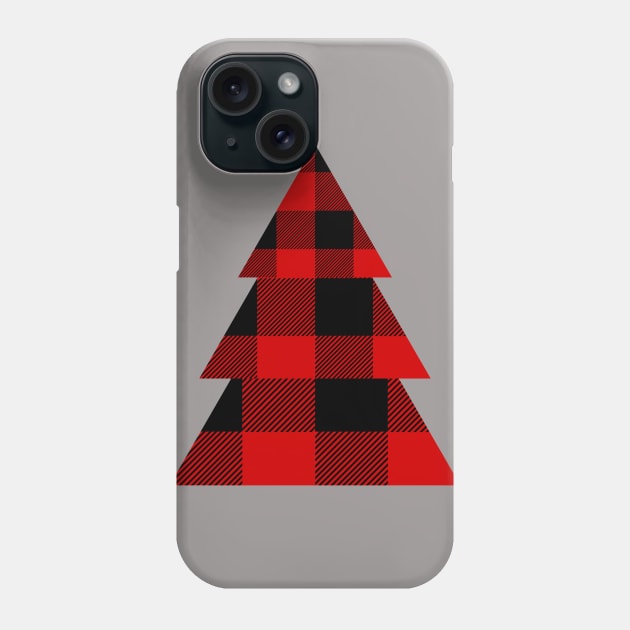 Pine Tree in Buffalo Plaid Pattern Phone Case by EdenLiving