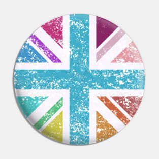 Distressed Sq Union Flag Multicol Pin