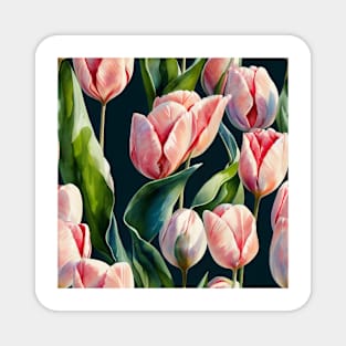 Watercolor tulip pattern Magnet