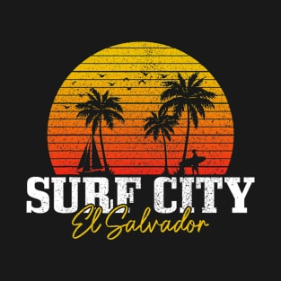 Surf City El Salvador Vintage Surfing Surfer T-Shirt