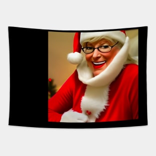 MS Clause Wearing a Santa's Disguise Tapestry