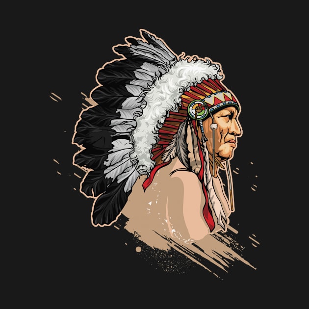 Native American Indian Headdress by paola.illustrations