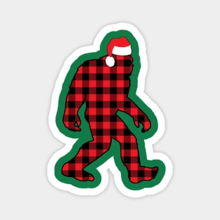 Christmas Bigfoot - Plaid Magnet