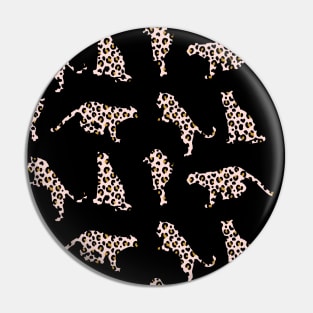 Blush and Gold Leopard Silhouettes Pin