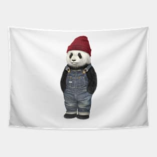 Red beenie panda Tapestry