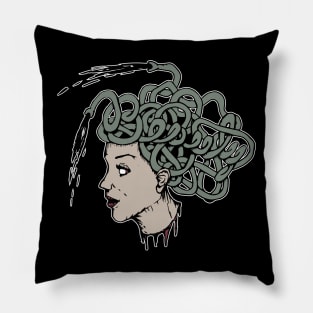 Medusa Spitting Heads Pillow