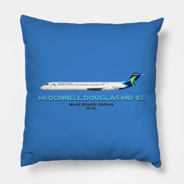 McDonnell Douglas MD-83 - World Atlantic Airlines Pillow by TheArtofFlying