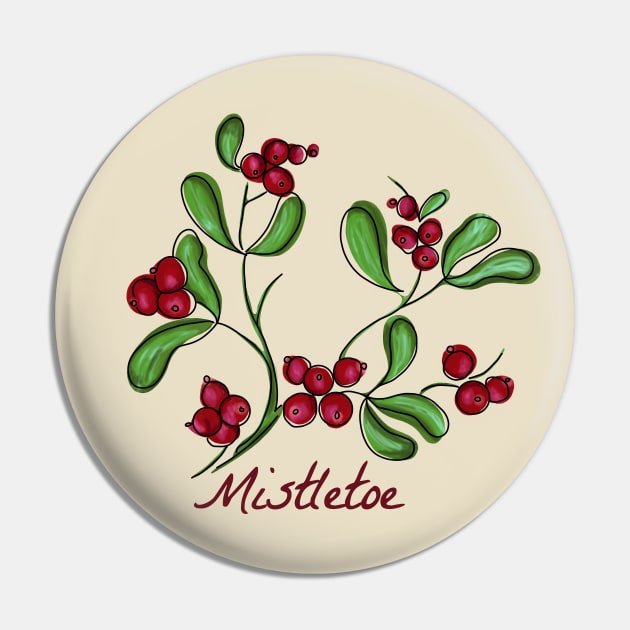 Mistletoe Pin by Slightly Unhinged