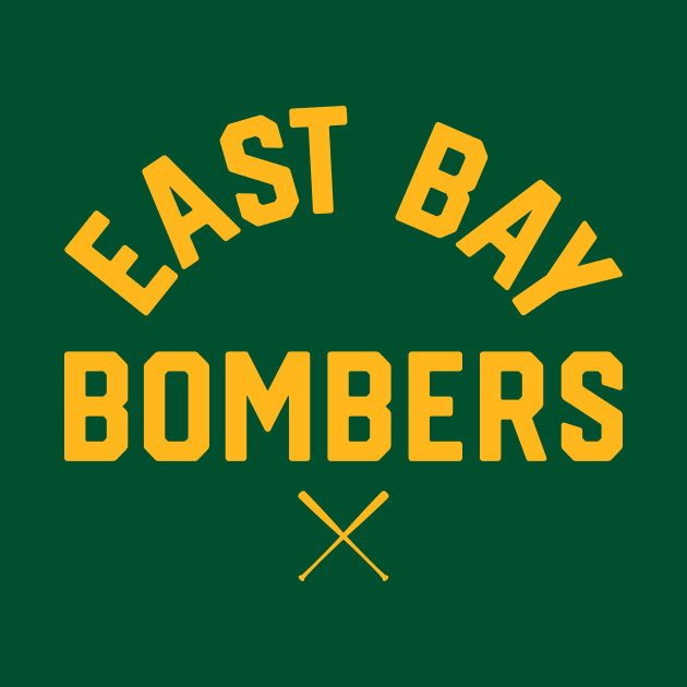 Oakland 'East Bay Bombers' Baseball Fan T-Shirt: Sport Your East Bay Pride with a Bold Baseball Twist! by CC0hort