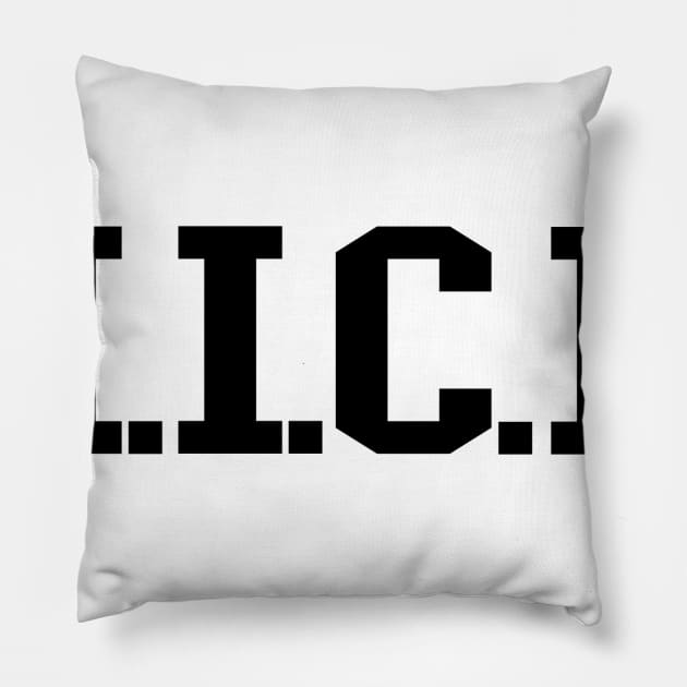 H.I.C.E. (black text) Pillow by ACE5Handbook