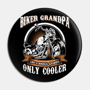 Only Cool Grandpa Rides Motorcycles T Shirt Rider Gift Pin