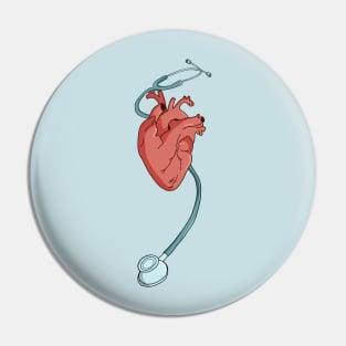Heart stethoscope Pin