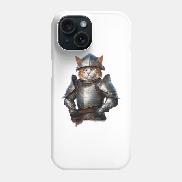 cat knight in shining armour Phone Case by JnS Merch Store