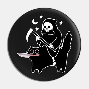 Halloween Kitty Cat With Friends, Retro Black Cat Halloween Costume Pin