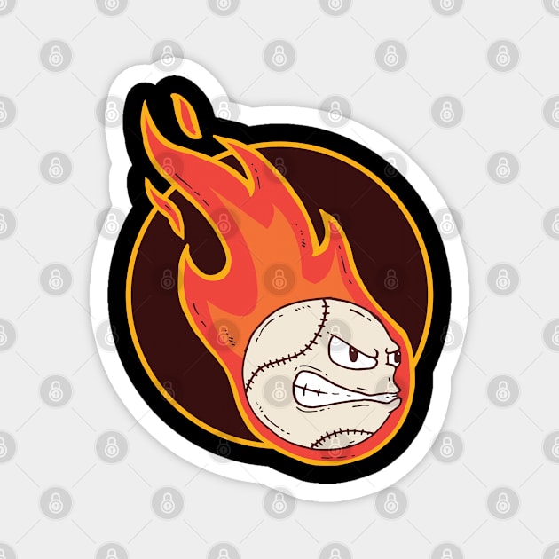 Fire Baseball Magnet by MajorCompany