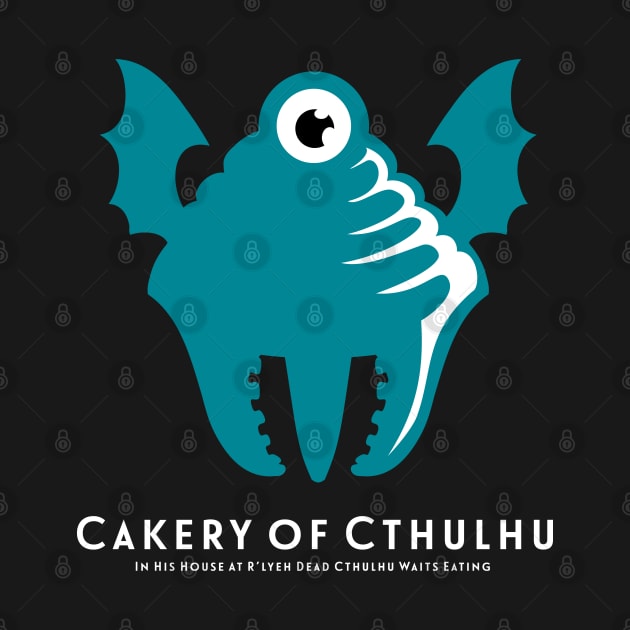 Cakery of Cthulhu - Teal on Mint by AliceQuinn