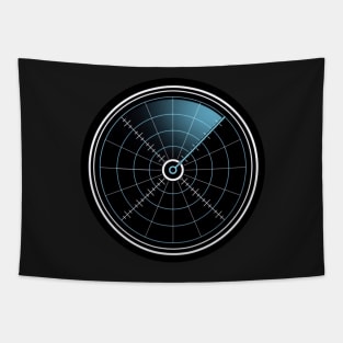 Blue White And Black Radar Tapestry