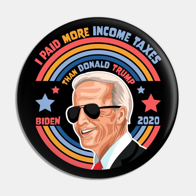 I Paid More Income Taxes Than Donald Trump Joe Biden 2020 Pin by OrangeMonkeyArt