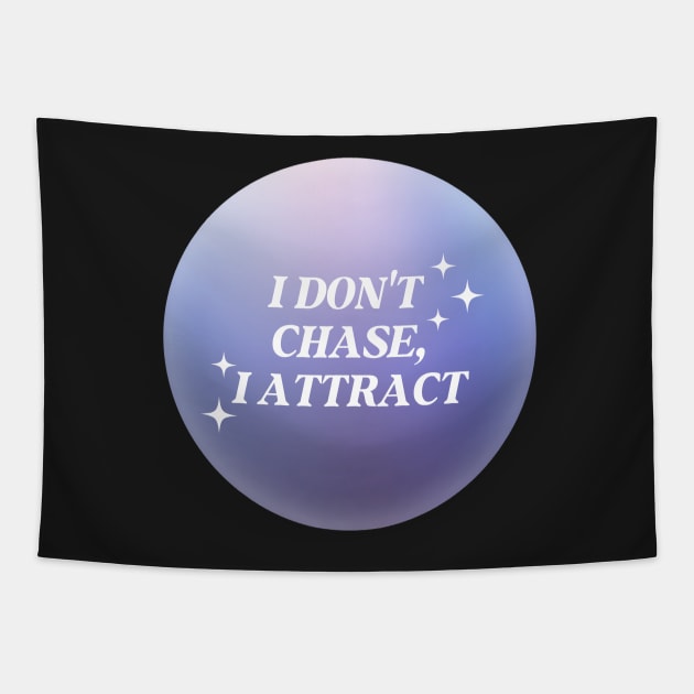 I Don't Chase, I Attract Purple Aura Tapestry by mystikwhale