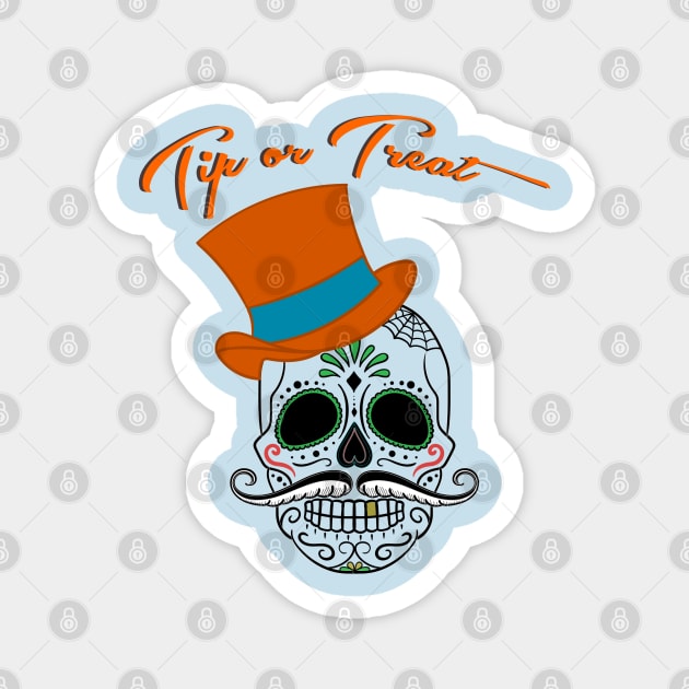 Tip or Treat Skull Design Magnet by FlyingWhale369