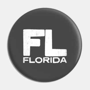 FL Florida State Vintage Typography Pin