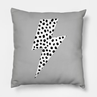 Black and White Spotty, Lightning Bolt Pillow