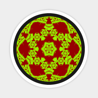 Green and Red Kaleidoscope Magnet