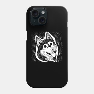 wild wolf in ecopop tribal art zentangle Phone Case