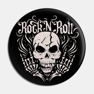 Rock n Roll Skull Pin