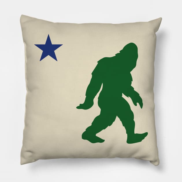 Old Maine Flag with Big  Foot Pillow by Gloomlight