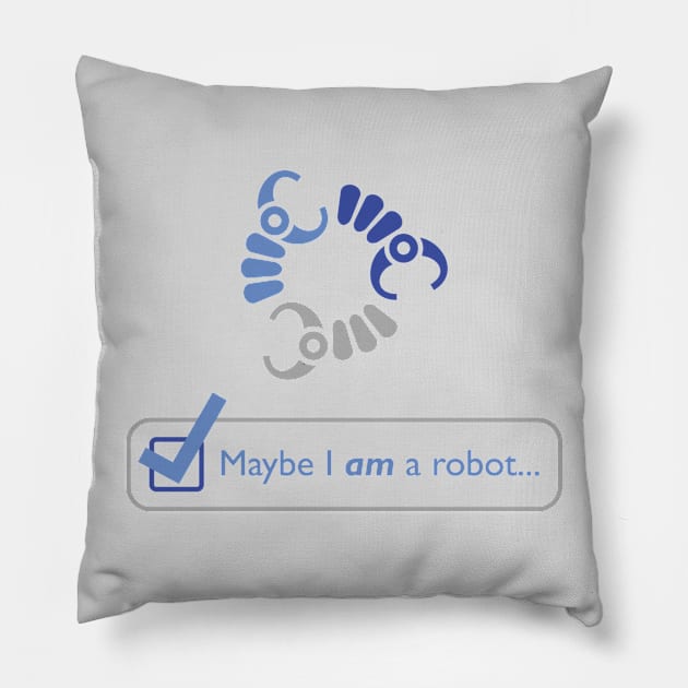 Maybe I AM a Robot Pillow by Eat, Geek + Be Merry