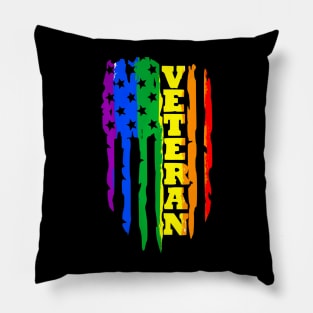 Veteran LGBT Gay Pride  American Flag Military Pillow