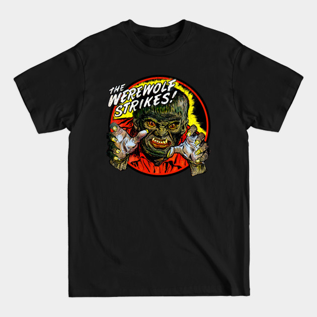 Discover Retro Werewolf Strikes Comic Horror Vintage Merch - Werewolf Monster - T-Shirt