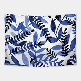 Watercolor branches - blue Tapestry
