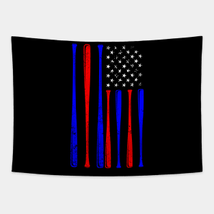 American Flag Baseball Team Tapestry