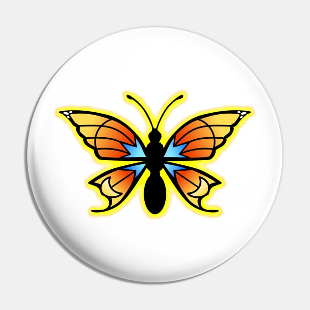 Sun and Moon Butterfly Pin by CoreyUnlimited