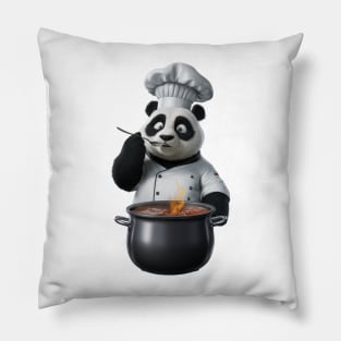 Master Chef Panda - Gourmet Virtuoso - Epicurean Panda Cook Shirt Pillow