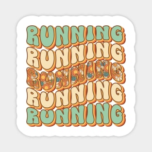 Retro quote  gift for running Vintage floral pattern Magnet