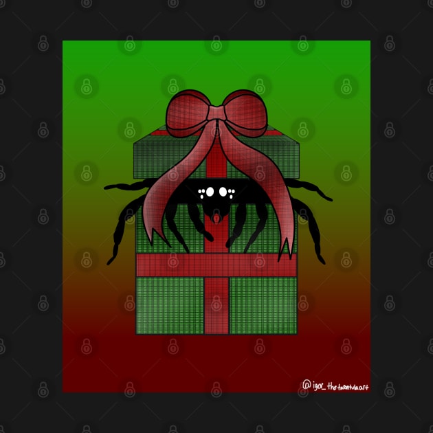 Christmas Present Spider (Plain/Background) by IgorAndMore