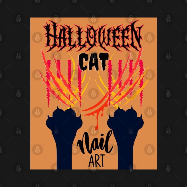 Halloween Cat Nail Art by The Golden Palomino