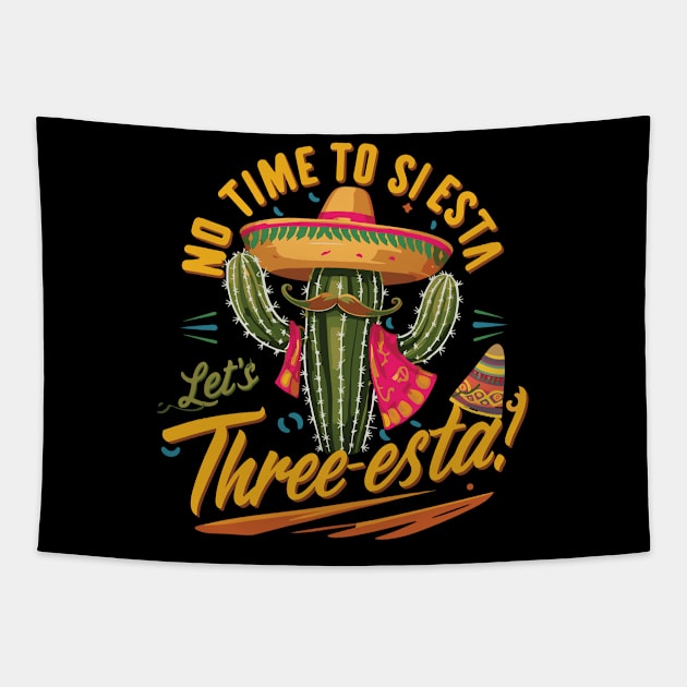 Cinco De Mayo Mexican Fiesta 5 De Mayo Cactus Mexican Hat Tapestry by smartrocket