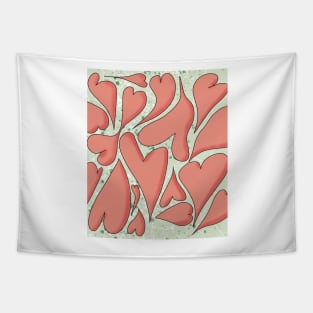 Valentine’s Day Distorted Hearts Pattern Tapestry