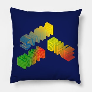 Swim Bike Run 3D Lettering Pillow